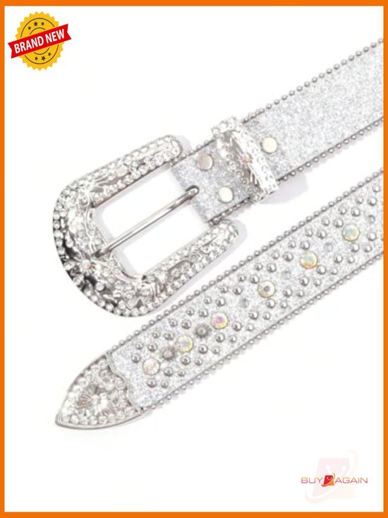 Western Rhinestone Belt with Crystals for Women Gothic Cowboy Belt